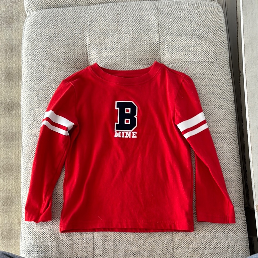 Janie and Jack Red Long Sleeve Tee with Sporty Stripes